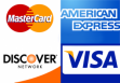 MasterCard American Express Discover Visa Accepted